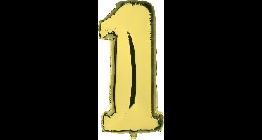 Folieballon Cijfer 1 Goud - 92 cm