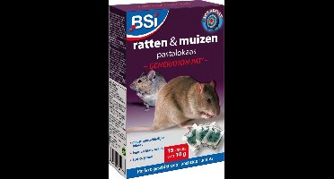 BSI - Generation Pat': Pastalokaas tegen muizen - Muizengif - Raffenvergif - 150 g (15x10g)