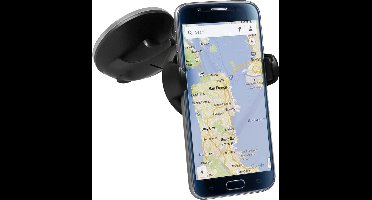 SBS One Touch Zuignap Telefoonhouder Auto met Klem - Zwart