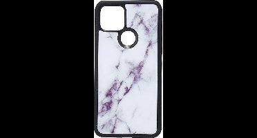 Shop4 - Google Pixel 5 Hoesje - Harde Back Case Marmer Wit