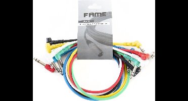 MUSIC STORE Patchkabel,0,6m, stereo,hoek 6er-pakket, kleuren - Stereo patch kabel