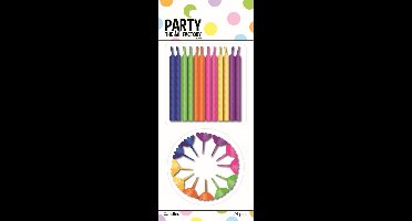 Gekleurde verjaardag taartkaarsjes - 72x stuks - mini kaarsjes - Feestartikelen voor taarten en gebak