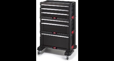 Werkplaatswagen met 6 laden zwart