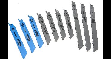 HBM 10 Delige Reciprozaagbladenset Voor Hout en Metaal