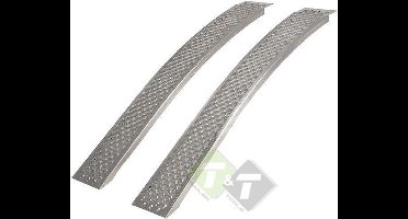 Oprijplaat 200cm, aluminium, gebogen per stuk, max gewicht 200KG