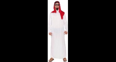 Witbaard Verkleedpak Arabier Heren Polyester Wit Maat M/l