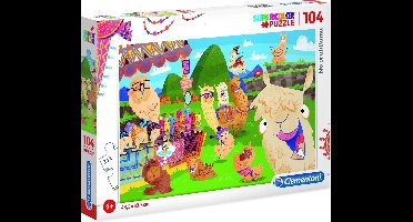 Clementoni Legpuzzel - Supercolor Puzzel Collectie - No probllama - 104 stukjes, puzzels kinderen