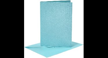 CC Kaarten en Enveloppen Parelmoer Blauw 10x15 cm 4 sets