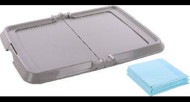 Flamingo trainingsmat houder puppy – antislip houder voor puppy training pads Pady – trainingsmat houder voor puppy trainer – inclusief 5 matten – 90x60 cm