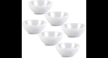 Plasticforte kommetjes/schaaltjes - 6x - dessert/ontbijt - kunststof - D17 x H7 cm - transparant