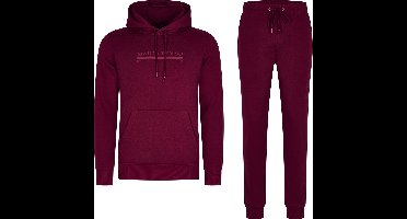 Mario Russo Trainingspak Anselm- Huispak - Joggingpak - Hoodie - Bordeauxrood - 3XL