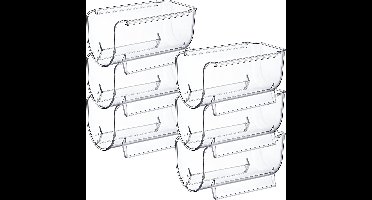 Excellent Houseware Flessenrek - koelkast organizer - 6x - stapelbaar - kunststof - wijnrek