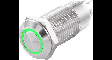 TRU COMPONENTS TC-7494676 TC-GQ12-CH-10ZE/J/G/12V/S Druktoets 36 V/DC 1 A 1x uit/aan Continu Groen IP40 1 stuk(s)