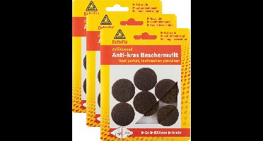 Deltafix Anti-krasvilt - 18x - bruin - 33 mm - rond - zelfklevend - meubel beschermvilt