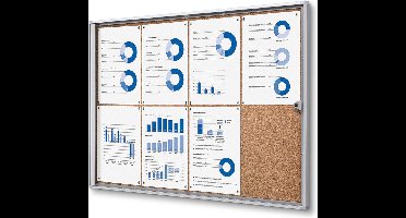 Indoor Vergrendelbaar Kruk Notitiebord Economy SCXS 8x A4 - Syna SCXSC8XA4