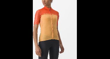 Castelli Fietsshirt Korte Mouwen Dames Oranje - CASTELLI VELOCISSIMA JERSEY SOFT ORANGE SCARLET IBIS - L