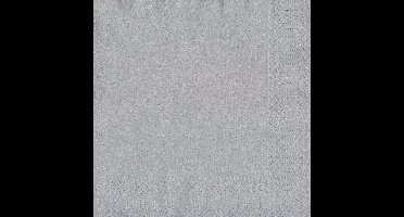 20x Kerst servetten zilver unikleur 33 x 33 cm - Kerstdiner tafeldecoratie versieringen