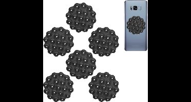 6 Stuks - Siliconen Zuignap Telefoonhoes - Zelfklevende Anti-Slip Telefoonmat - Enkelzijdige Universele Telefoonmat met Zuignappen - Telefoonhouder voor Hand Mobiele Apparaten - Duurzaam en Herbruikbaar - Ideaal voor Auto, Bureau en Thuis (ZWART)