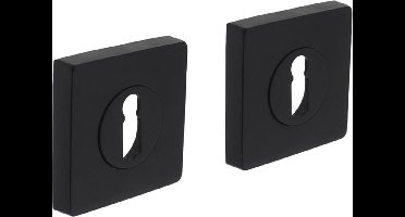 Intersteel sleutelgat plaatje - vierkant - 55x55x9mm - 7mm nokken - Zamac - mat zwart