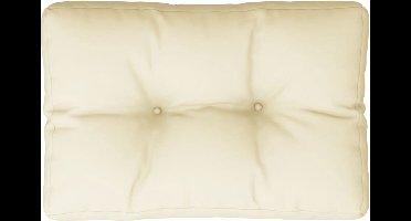 vidaXL - Palletkussen - 60x40x12 - cm - stof - crèmekleurig