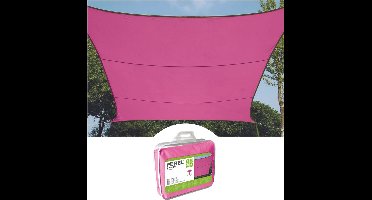 Perel Schaduwdoek, waterafstotend, 3.6 x 3.6 m, 160 g/m², polyester, vierkant, fuchsia