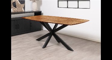 Eettafel Florence mangohout Deens ovaal 200x100 cm - Naturel | Sandblasted