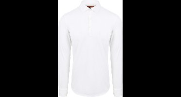 Suitable Camicia Poloshirt Wit - Maat XXL - Heren - Longsleeve polo - Polo shirt Heren met Lange mouwen