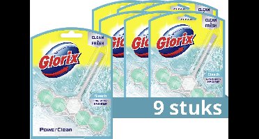 Glorix Power Clean WC blokjes - Bleek - 9 Stuks - Voordeelverpakking