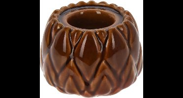 Artisjok theelichthouder 8cm bruin