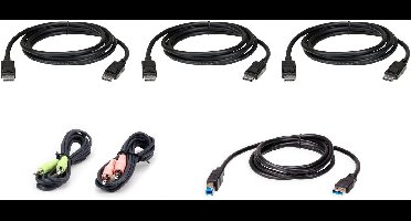 ATEN 2L-7D02UDPX6 1,8 M USB DisplayPort Triple Display KVM Kabel Set , zwart, 1,