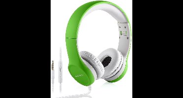 StayPowered Hoofdtelefoon voor Kinderen - Veilig en Comfortabel Luisteren - Volumebegrenzing 85 dB - Shareconnector - Verstelbaar - Geschikt voor iPod/iPad/iPhone/Android - Ideaal voor 2-8 jaar - Groen - Levering Sneller dan Aangegeven!