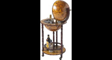 Brulo Wereldbol Globe bar - Wijnrek - ⌀ 33 cm - Bruin - Vespucci
