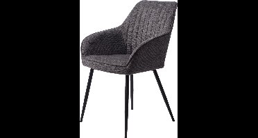 Eetkamerstoel Stof Donkergrijs - 58x58x84cm - Nolan Stribe - Giga Living