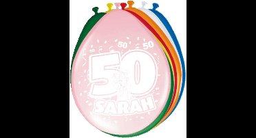 Folat Verjaardagsfeest ballonnen - 50 jaar - 16x stuks - multi - Sarah - versiering