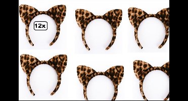12x Diadeem Luipaard/panterprint - luipaard panter dieren diadeem carnaval party festival feest