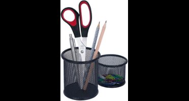 WEDO pennenkoker-set Office, metalen draadmodel, zwart