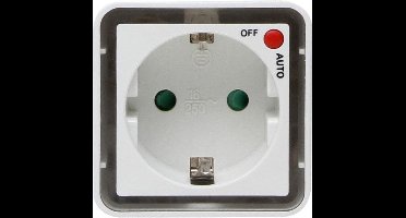 Kopp led nachtlamp met tussenstekker - vierkant wit met schemersensor