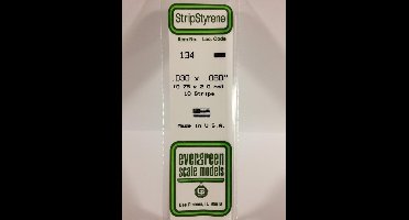 Evergreen Modelbouwdecoratie - 134 Strip 0,8mmX2,0mmX35cm - 10 stuks Styreen
