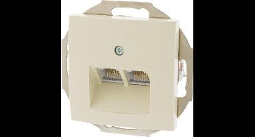 Contactdoos inbouw – 2 x 8–polig – voor CAT6A – geschikt voor afdekraam Berker S1 – crème