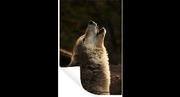 Muurstickers - Sticker Folie - Wolf - Grijs - Dieren - 20x30 cm - Plakfolie - Muurstickers Kinderkamer - Zelfklevend Behang - Zelfklevend behangpapier - Stickerfolie