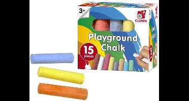 Clown stoepkrijt - 15x stuks - gekleurd - krijten - stoepkrijten - buiten speelgoed - kinderen