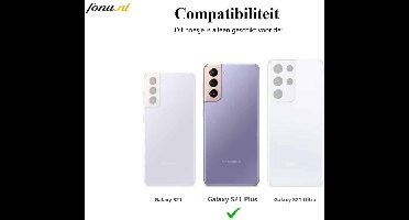 FONU Siliconen Backcase Hoesje Met Koord Geschikt Voor Samsung Galaxy S21 Plus - Zwart