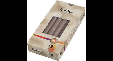 Bolsius Gotische kaars 245/24 doos a 12 stuks warm grijs