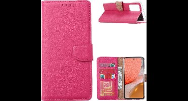 Hoesje Geschikt Voor Samsung Galaxy A32 Hoesje portemonnee hoes - Hoesje Geschikt Voor Samsung Galaxy A32 5G bookcase wallet cover - Pink