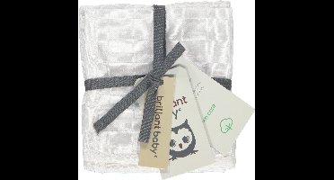 Briljant Baby Monddoekje Hydrofiel 30 x 30 - Organic - Wit - 4 Stuks