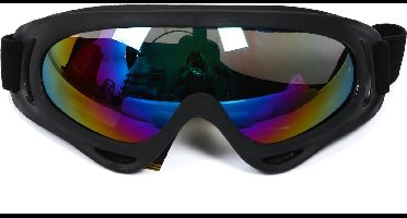 Skibril Zwart Met Olieglazen - Ski Bril - Foute Party - Carnaval - Après Ski - Verkleedaccessoire - Volwassenen - One Size