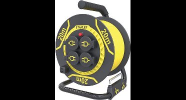 Stanley Haspel 20 Meter Type E 4-voudig 16a Neopreen Zwart/geel