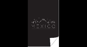 Poster Stadsaanzicht "Mexico" met een zwarte achtergrond - 20x30 cm