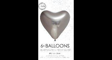 Ballonnen Chrome harten Zilver (6 stuks)