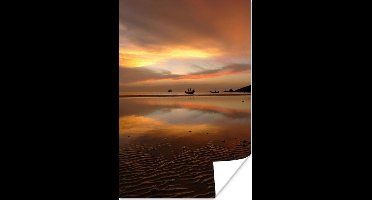 Poster Zonsondergang over Sairee-strand Ko Tao in Thailand. - 20x30 cm